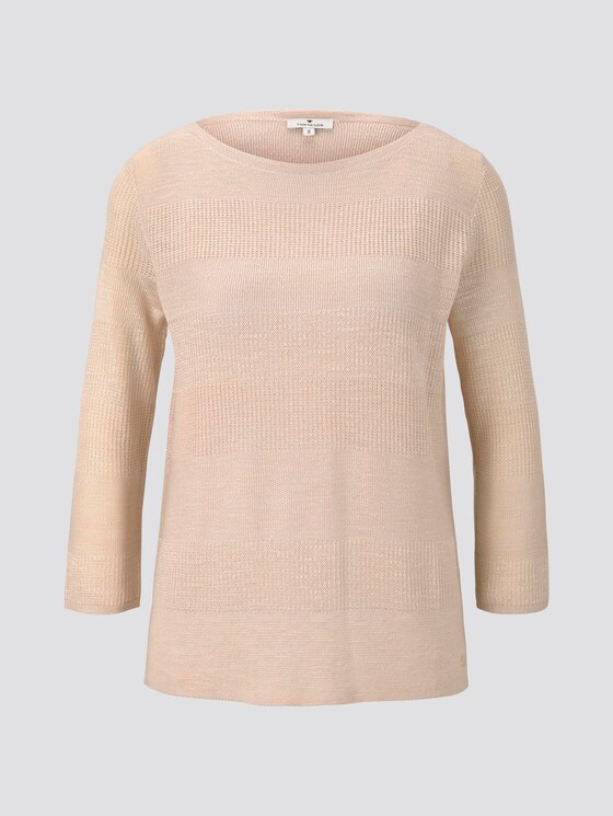 Pullover mit Streifenstruktur aus Leinengemisch - Frauen - soft vanilla Pullover mit Streifenstruktur aus Leinengemisch - Frauen - soft vanilla - 7 - TOM TAILOR