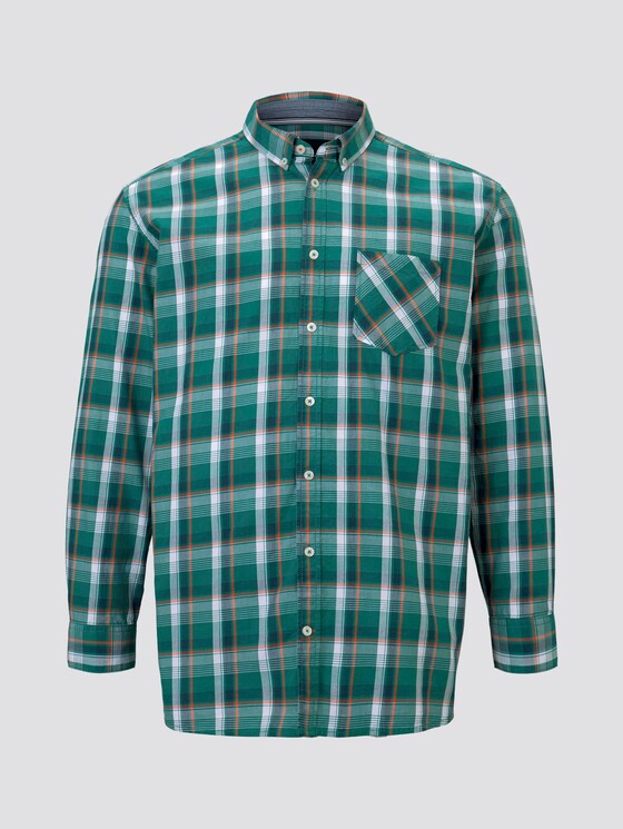 Checked shirt - Men - green base colourful check Checked shirt - Men - green base colourful check - 7 - Men Plus
