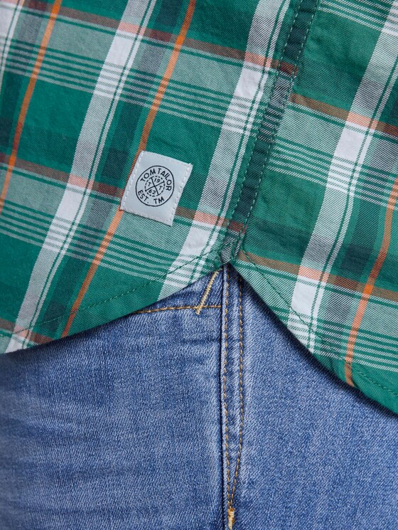 Checked shirt - Men - green base colourful check Checked shirt - Men - green base colourful check - 9 - Men Plus