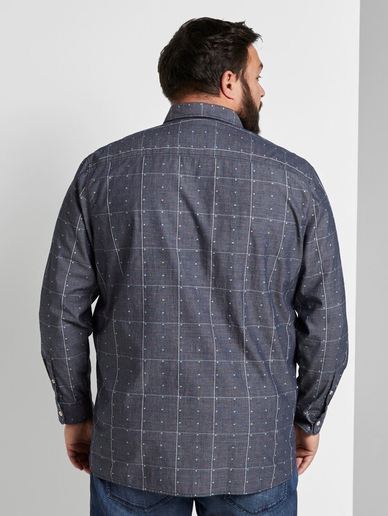Structured shirt - Men - navy check with red clipper Structured shirt - Men - navy check with red clipper - 2 - Men Plus