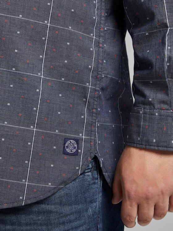 Structured shirt - Men - navy check with red clipper Structured shirt - Men - navy check with red clipper - 9 - Men Plus