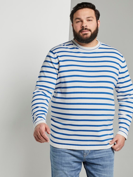 Striped knitted sweater - Men - white victory blue stripe Striped knitted sweater - Men - white victory blue stripe - 5 - Men Plus