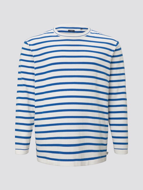 Striped knitted sweater - Men - white victory blue stripe Striped knitted sweater - Men - white victory blue stripe - 7 - Men Plus