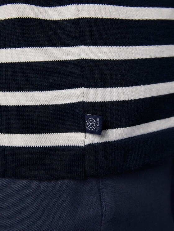 Gestreifter Strickpullover - Männer - navy white stripe Gestreifter Strickpullover - Männer - navy white stripe - 10 - Men Plus