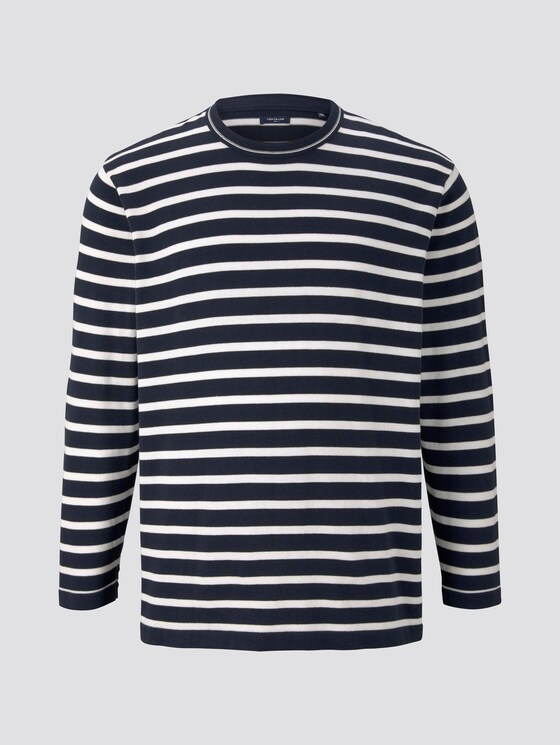 Gestreifter Strickpullover - Männer - navy white stripe Gestreifter Strickpullover - Männer - navy white stripe - 7 - Men Plus