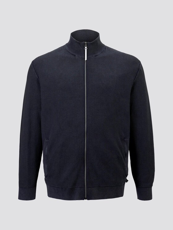 Strickjacke mit Stehkragen - Männer - Sky Captain Blue Strickjacke mit Stehkragen - Männer - Sky Captain Blue - 7 - Men Plus