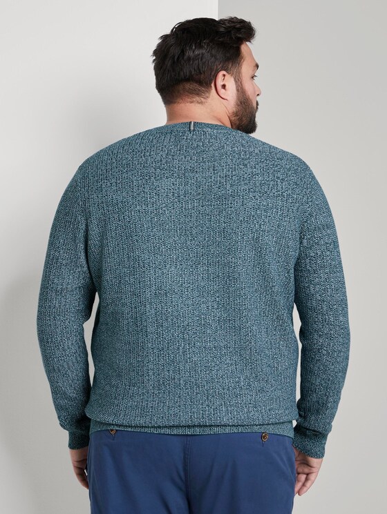 Strukturierter Strickpullover - Männer - green white structure Strukturierter Strickpullover - Männer - green white structure - 2 - Men Plus