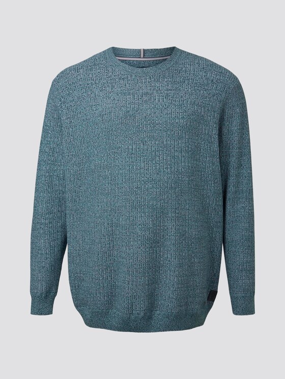Strukturierter Strickpullover - Männer - green white structure Strukturierter Strickpullover - Männer - green white structure - 7 - Men Plus