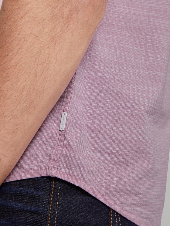 Fein strukturiertes Kurzarmhemd mit Haifischkragen - Männer - pale pink white structure Fein strukturiertes Kurzarmhemd mit Haifischkragen - Männer - pale pink white structure - 10 - TOM TAILOR