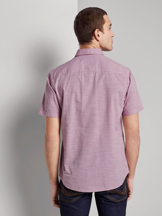 Fein strukturiertes Kurzarmhemd mit Haifischkragen - Männer - pale pink white structure Fein strukturiertes Kurzarmhemd mit Haifischkragen - Männer - pale pink white structure - 2 - TOM TAILOR