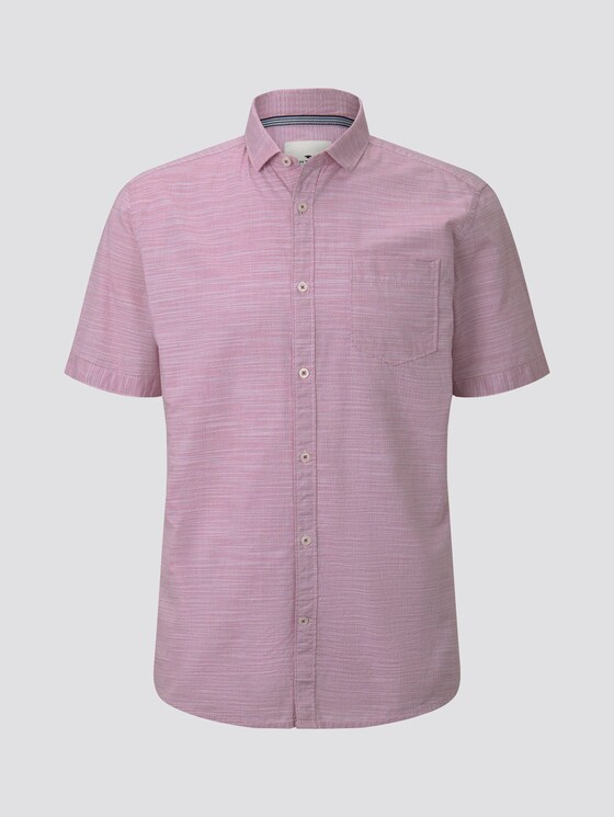 Fein strukturiertes Kurzarmhemd mit Haifischkragen - Männer - pale pink white structure Fein strukturiertes Kurzarmhemd mit Haifischkragen - Männer - pale pink white structure - 7 - TOM TAILOR