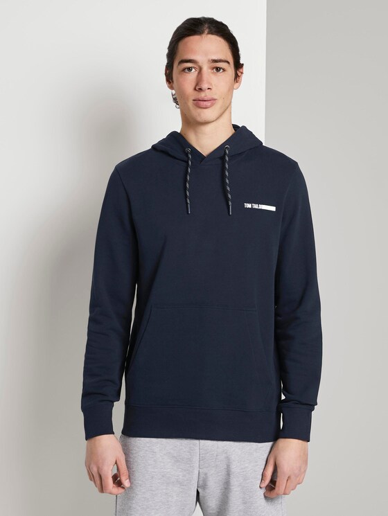 Hoodie mit Schrift-Print - Männer - Sky Captain Blue Hoodie mit Schrift-Print - Männer - Sky Captain Blue - 1 - TOM TAILOR Denim