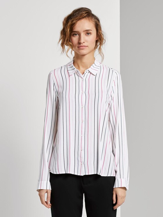 Gemusterte Hemdbluse - Frauen - colored vertical stripe white Gemusterte Hemdbluse - Frauen - colored vertical stripe white - 1 - TOM TAILOR Denim
