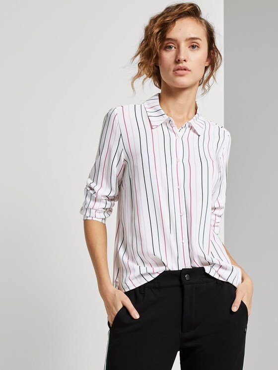 Gemusterte Hemdbluse - Frauen - colored vertical stripe white Gemusterte Hemdbluse - Frauen - colored vertical stripe white - 5 - TOM TAILOR Denim