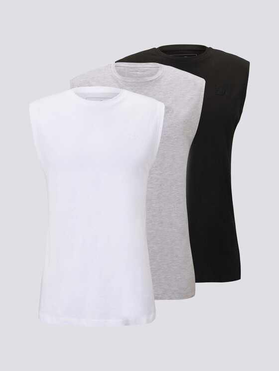 Tanktops im Dreierpack - Männer - Light Stone Grey Melange Tanktops im Dreierpack - Männer - Light Stone Grey Melange - 7 - TOM TAILOR Denim