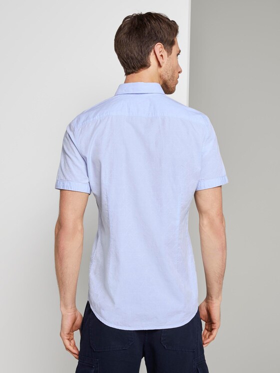 Kurzarmhemd mit Strukturmuster - Männer - light blue stripe white dobby Kurzarmhemd mit Strukturmuster - Männer - light blue stripe white dobby - 1 - TOM TAILOR