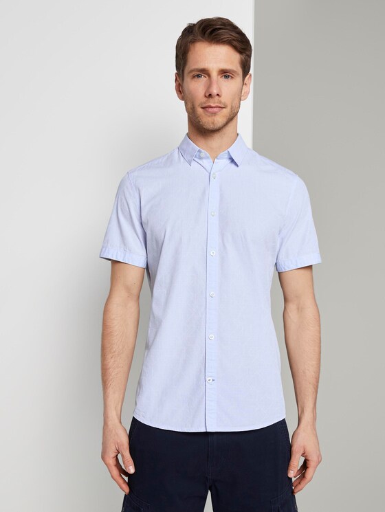 Kurzarmhemd mit Strukturmuster - Männer - light blue stripe white dobby Kurzarmhemd mit Strukturmuster - Männer - light blue stripe white dobby - 2 - TOM TAILOR