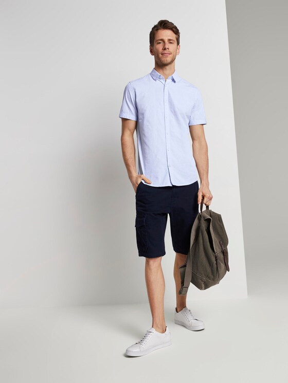 Kurzarmhemd mit Strukturmuster - Männer - light blue stripe white dobby Kurzarmhemd mit Strukturmuster - Männer - light blue stripe white dobby - 3 - TOM TAILOR