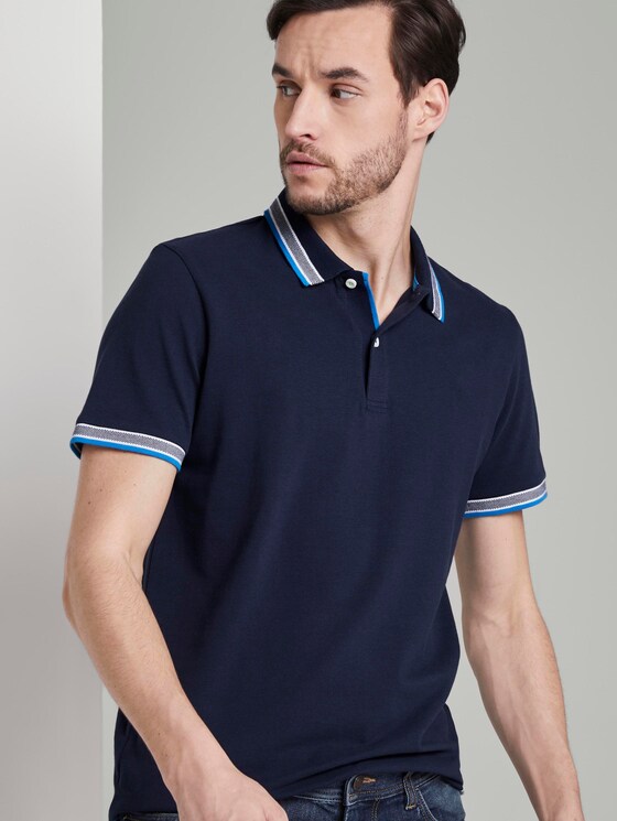 Poloshirt mit Kontrastblende - Männer - Black Iris Blue Poloshirt mit Kontrastblende - Männer - Black Iris Blue - 5 - TOM TAILOR
