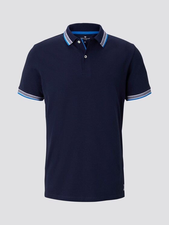 Poloshirt mit Kontrastblende - Männer - Black Iris Blue Poloshirt mit Kontrastblende - Männer - Black Iris Blue - 7 - TOM TAILOR