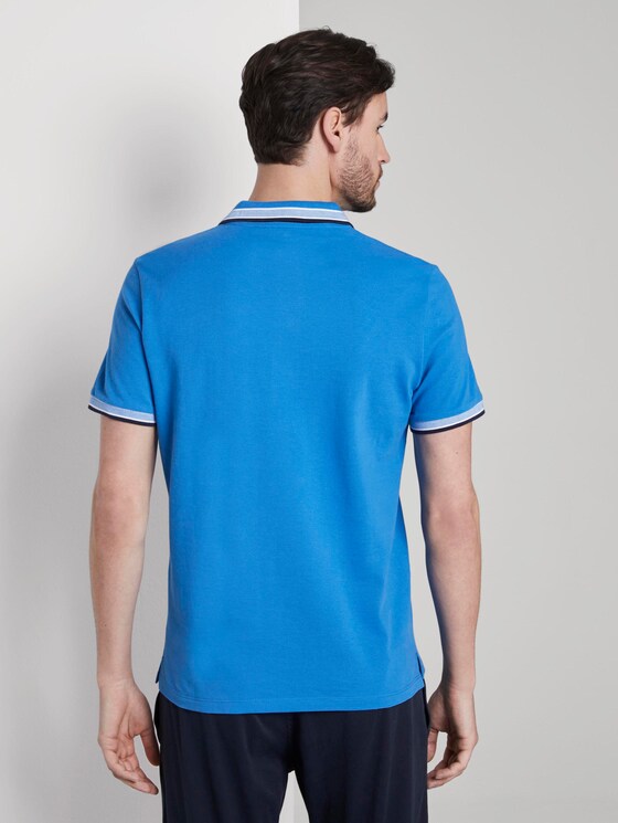 Poloshirt mit Kontrastblende - Männer - Electric Teal Blue Poloshirt mit Kontrastblende - Männer - Electric Teal Blue - 2 - TOM TAILOR
