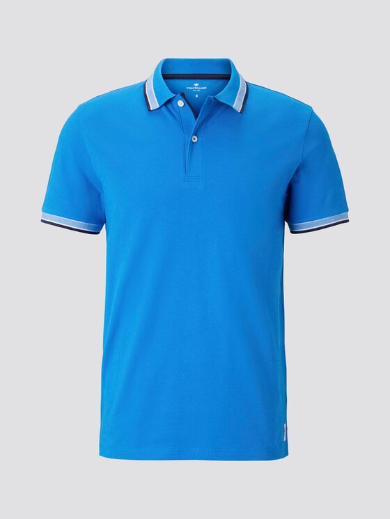 Poloshirt mit Kontrastblende - Männer - Electric Teal Blue Poloshirt mit Kontrastblende - Männer - Electric Teal Blue - 7 - TOM TAILOR