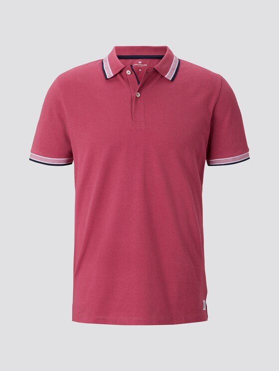 Poloshirt mit Kontrastblende - Männer - wine rose pink Poloshirt mit Kontrastblende - Männer - wine rose pink - 7 - TOM TAILOR