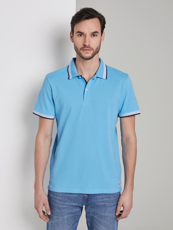 Poloshirt mit Kontrastblende - Männer - soft cloud blue Poloshirt mit Kontrastblende - Männer - soft cloud blue - 1 - TOM TAILOR
