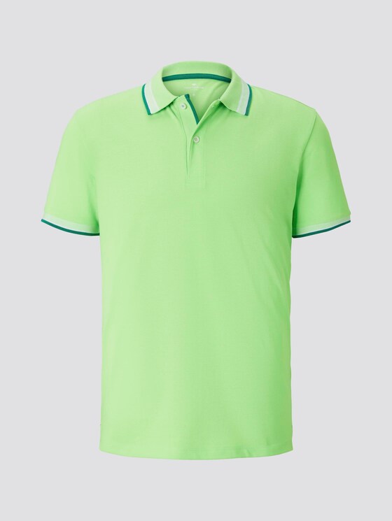 Poloshirt mit Kontrastblende - Männer - neon gecko green Poloshirt mit Kontrastblende - Männer - neon gecko green - 7 - TOM TAILOR