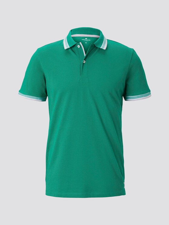 Poloshirt mit Kontrastblende - Männer - rich meadow green Poloshirt mit Kontrastblende - Männer - rich meadow green - 7 - TOM TAILOR
