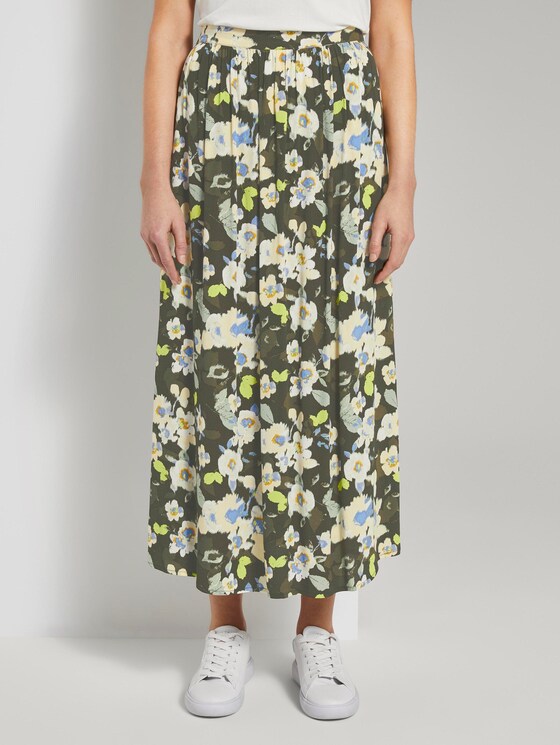 Flowing maxi skirt with a floral print - Women - khaki floral design Flowing maxi skirt with a floral print - Women - khaki floral design - 1 - TOM TAILOR