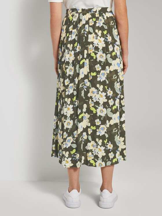 Flowing maxi skirt with a floral print - Women - khaki floral design Flowing maxi skirt with a floral print - Women - khaki floral design - 2 - TOM TAILOR