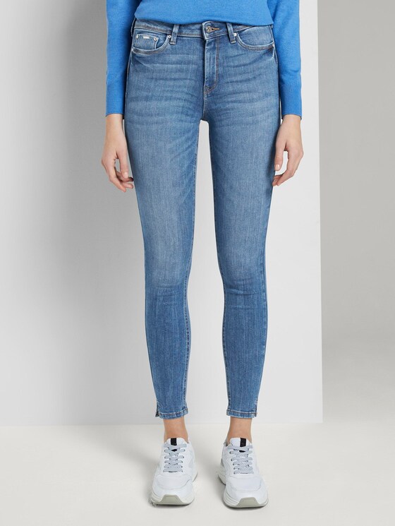 Nela Extra Skinny Jeans mit Schlitzen - Frauen - mid stone bright blue denim Nela Extra Skinny Jeans mit Schlitzen - Frauen - mid stone bright blue denim - 1 - TOM TAILOR Denim