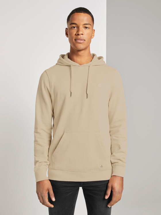 Hoodie mit dezentem Print - Männer - Fog Beige Hoodie mit dezentem Print - Männer - Fog Beige - 1 - TOM TAILOR Denim