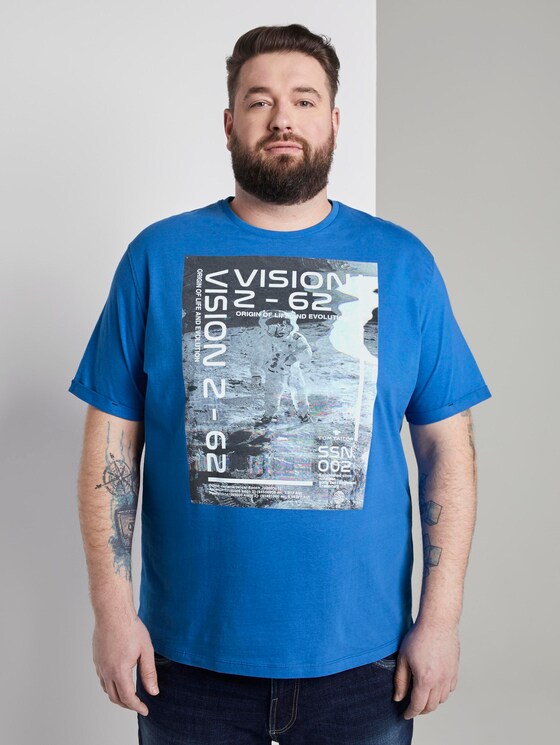 T-Shirt mit Reflekt-Print - Männer - victory blue T-Shirt mit Reflekt-Print - Männer - victory blue - 1 - Men Plus