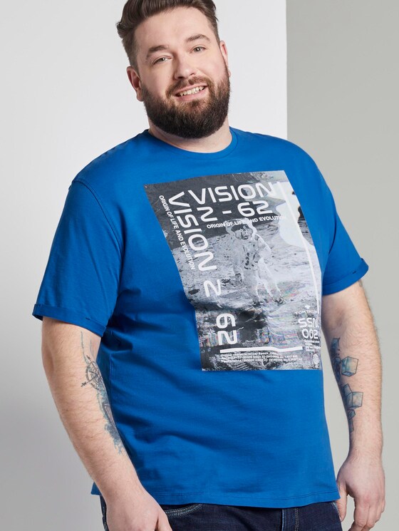 T-Shirt mit Reflekt-Print - Männer - victory blue T-Shirt mit Reflekt-Print - Männer - victory blue - 5 - Men Plus