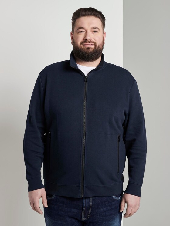 Sweatjacke mit Stehkragen - Männer - Sky Captain Blue Sweatjacke mit Stehkragen - Männer - Sky Captain Blue - 1 - Men Plus