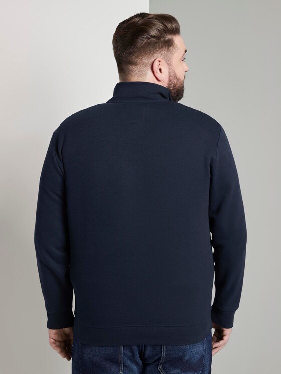 Sweatjacke mit Stehkragen - Männer - Sky Captain Blue Sweatjacke mit Stehkragen - Männer - Sky Captain Blue - 2 - Men Plus