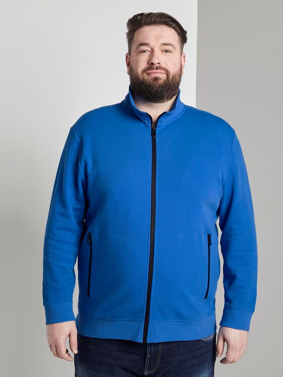 Sweatjacke mit Stehkragen - Männer - victory blue Sweatjacke mit Stehkragen - Männer - victory blue - 1 - Men Plus