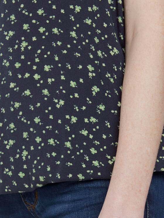 Gemustertes Blusenshirt - Frauen - navy green flower design Gemustertes Blusenshirt - Frauen - navy green flower design - 10 - TOM TAILOR