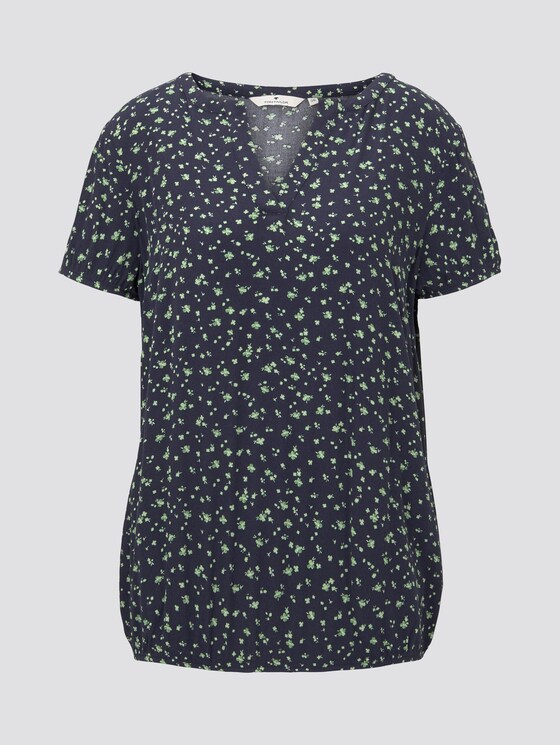 Gemustertes Blusenshirt - Frauen - navy green flower design Gemustertes Blusenshirt - Frauen - navy green flower design - 7 - TOM TAILOR