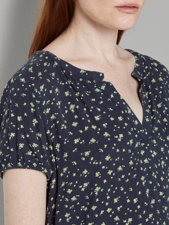 Gemustertes Blusenshirt - Frauen - navy green flower design Gemustertes Blusenshirt - Frauen - navy green flower design - 9 - TOM TAILOR