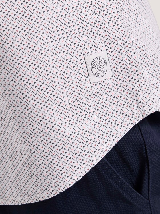 Gemustertes Hemd - Männer - white navy red minimal design Gemustertes Hemd - Männer - white navy red minimal design - 10 - TOM TAILOR
