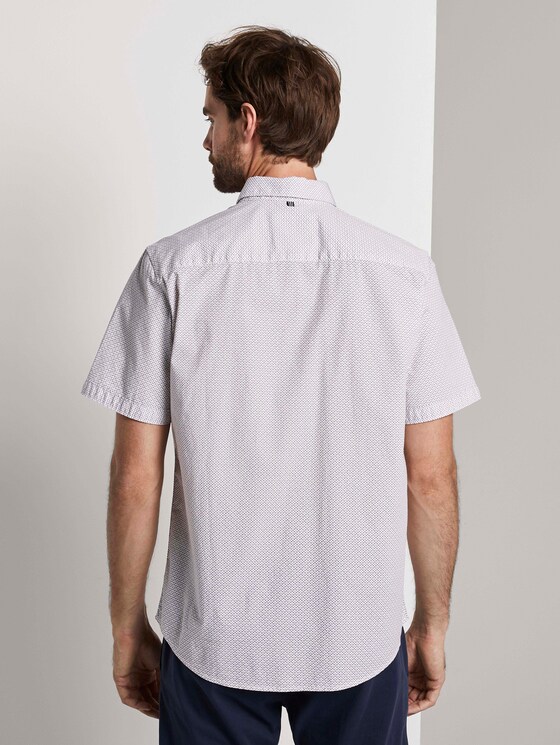 Gemustertes Hemd - Männer - white navy red minimal design Gemustertes Hemd - Männer - white navy red minimal design - 2 - TOM TAILOR