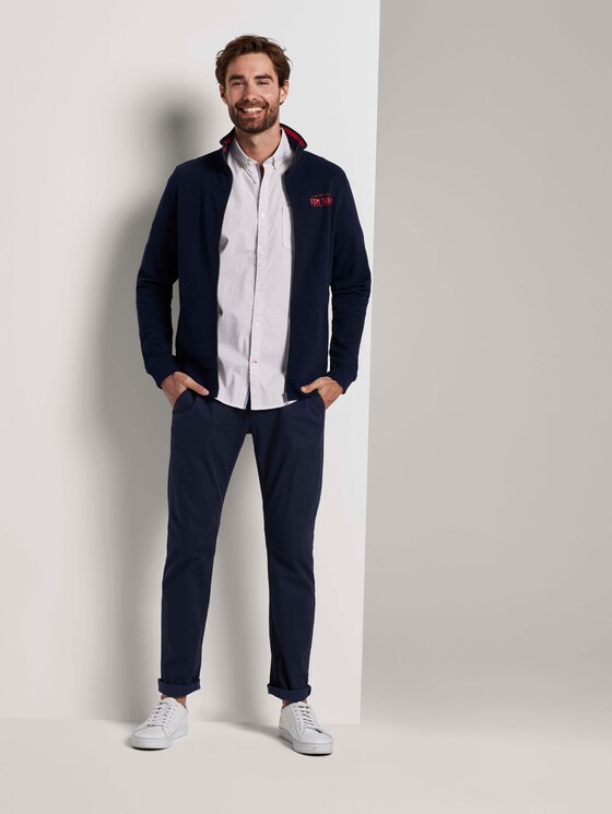 Gemustertes Hemd - Männer - white navy red minimal design Gemustertes Hemd - Männer - white navy red minimal design - 3 - TOM TAILOR