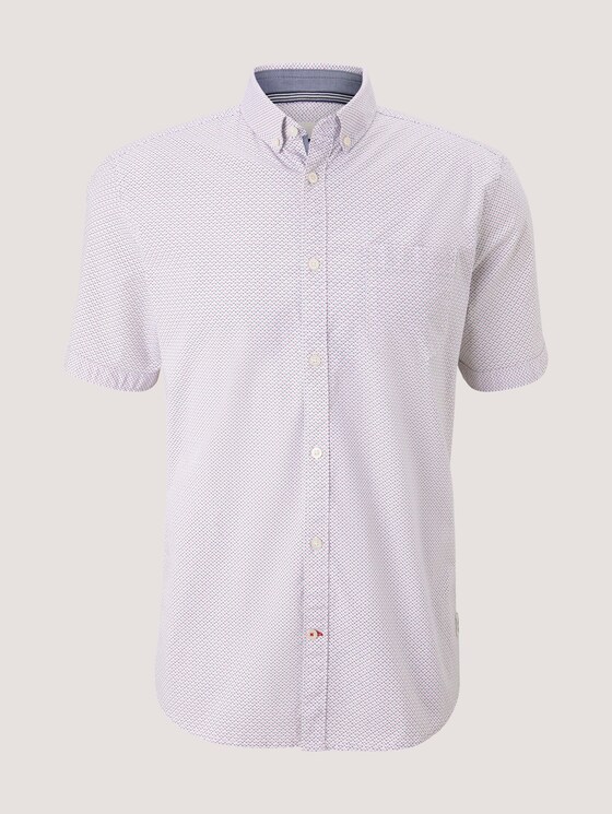 Gemustertes Hemd - Männer - white navy red minimal design Gemustertes Hemd - Männer - white navy red minimal design - 7 - TOM TAILOR