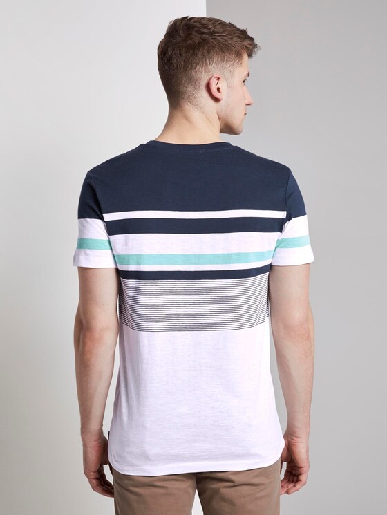 Striped T-shirt - Men - Agate Stone Blue Striped T-shirt - Men - Agate Stone Blue - 2 - TOM TAILOR Denim
