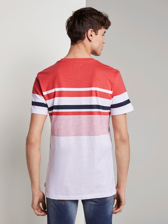 Gestreiftes T-Shirt - Männer - Plain Red Gestreiftes T-Shirt - Männer - Plain Red - 2 - TOM TAILOR Denim