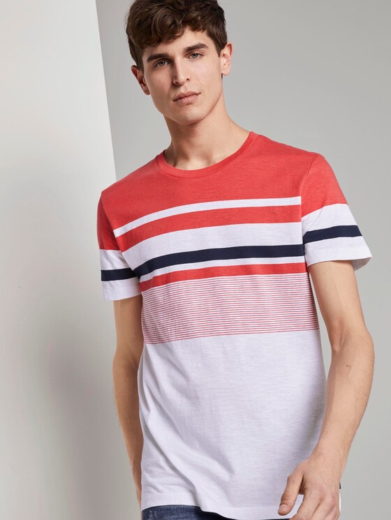 Gestreiftes T-Shirt - Männer - Plain Red Gestreiftes T-Shirt - Männer - Plain Red - 5 - TOM TAILOR Denim
