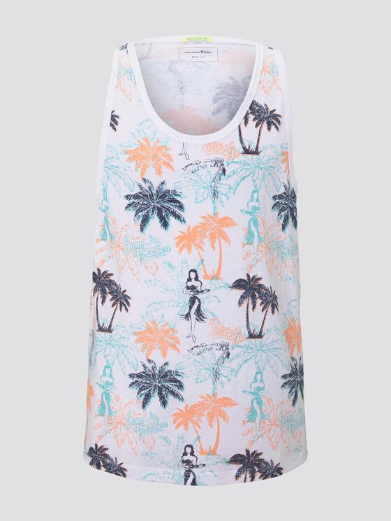Top with a palm tree print - Men - soft blue hula palm print Top with a palm tree print - Men - soft blue hula palm print - 7 - TOM TAILOR Denim